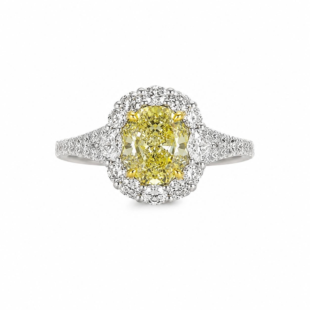 Anel Yellow Stone coleção Lumière — vista frontal em fundo branco