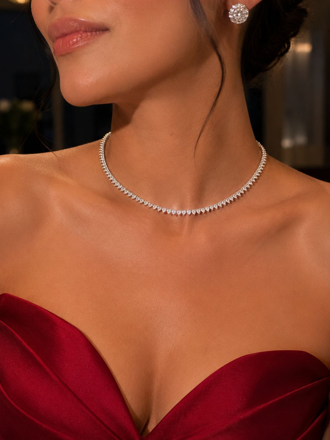 Choker Corações coleção Lumière — usado no modelo