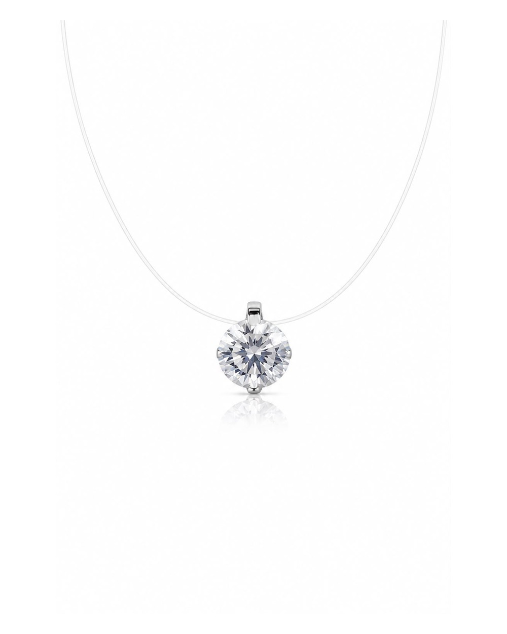 Colar Minimalista Nylon Moissanite 3CT coleção Lumière — vista frontal